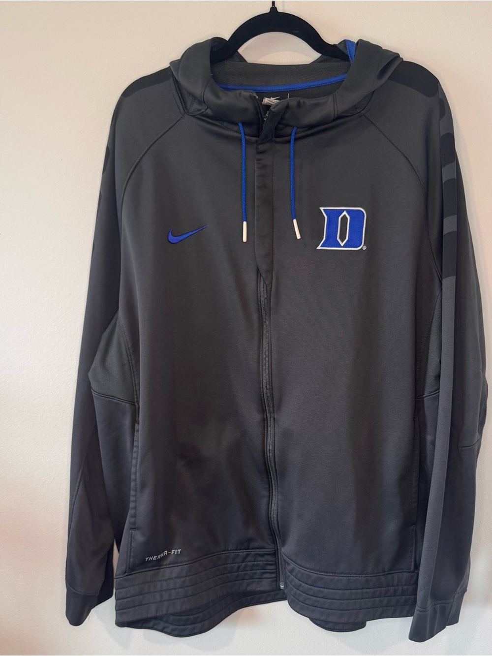 Nike Duke Blue Devils Elite Therma-FIT Full Zip Hoodie Men’s XXL Gray